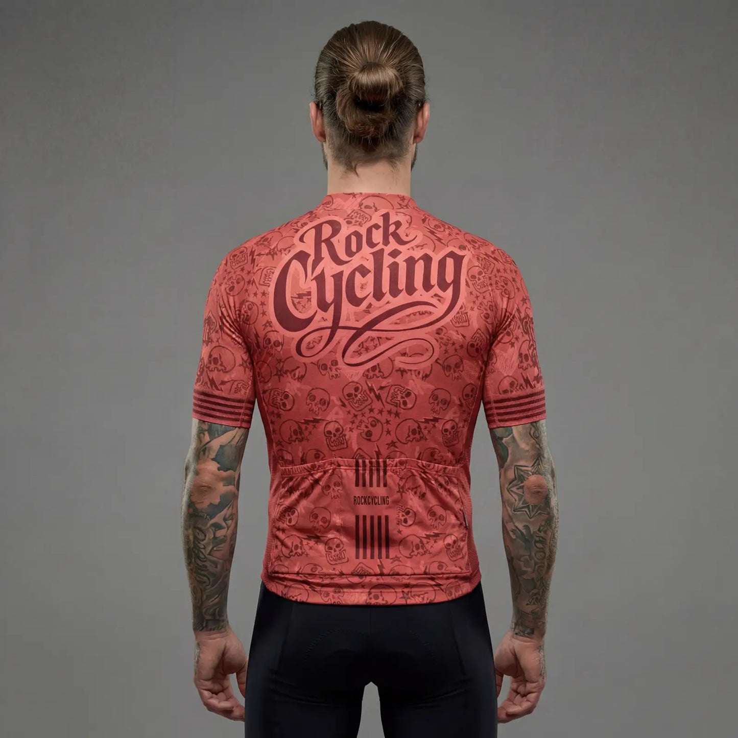 Jersey-Ciclismo hombre Manga Corta Pink RockCycling-B1